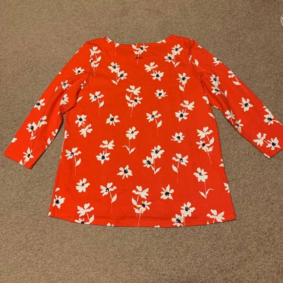 Joules Women’s 3/4 Sleeve Red Floral Jersey Top 16 - Picture 8 of 13
